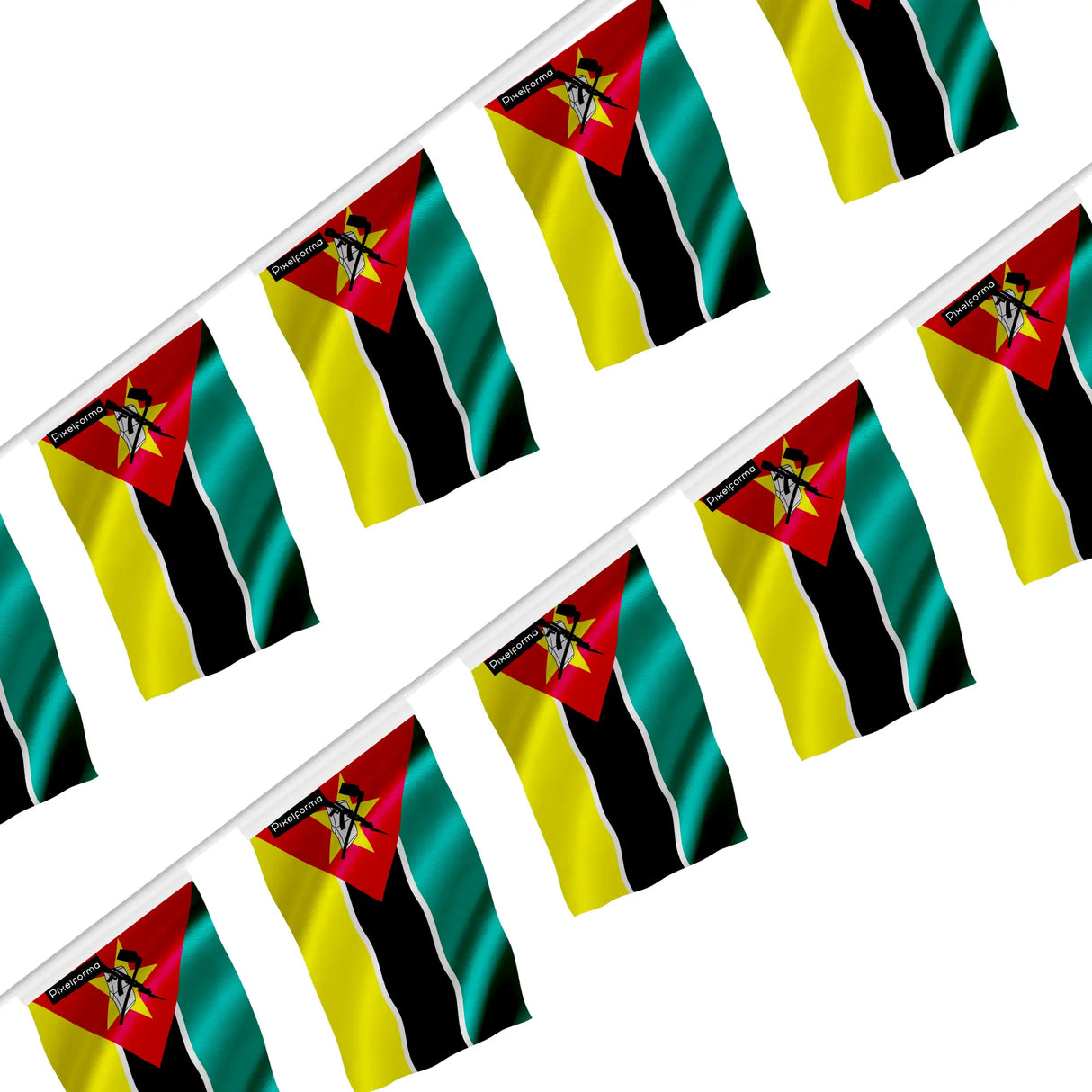 Guirlande drapeau mozambique en polyester à accrocher