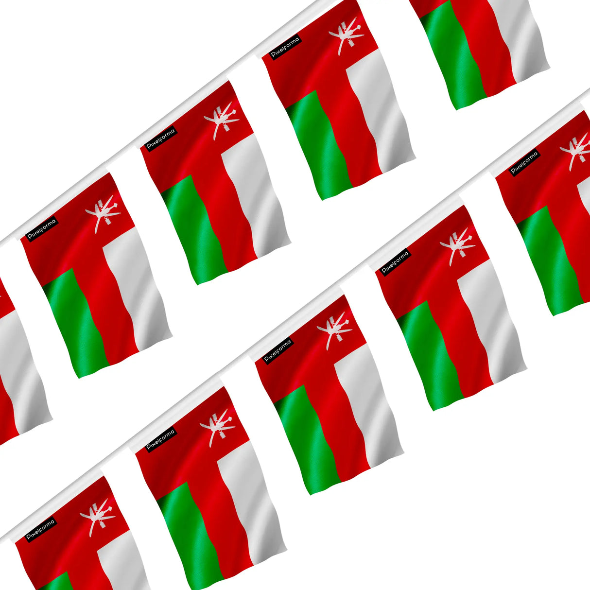 Guirlande drapeau oman polyester à accrocher pour fête
