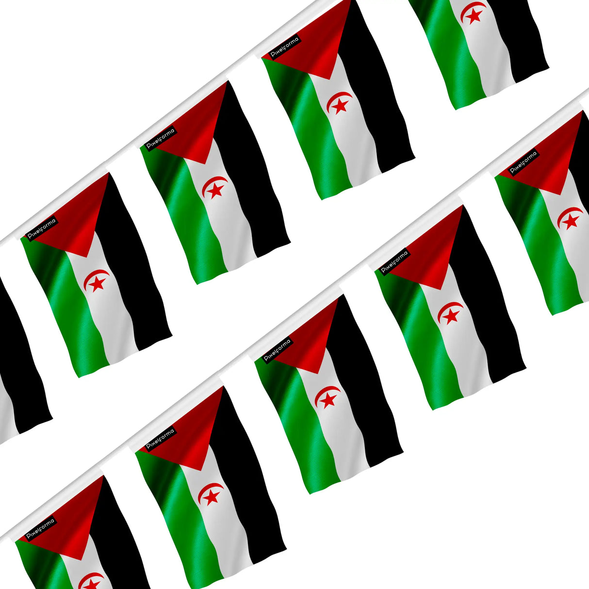 Guirlande drapeau république arabe sahraouie polyester à accrocher