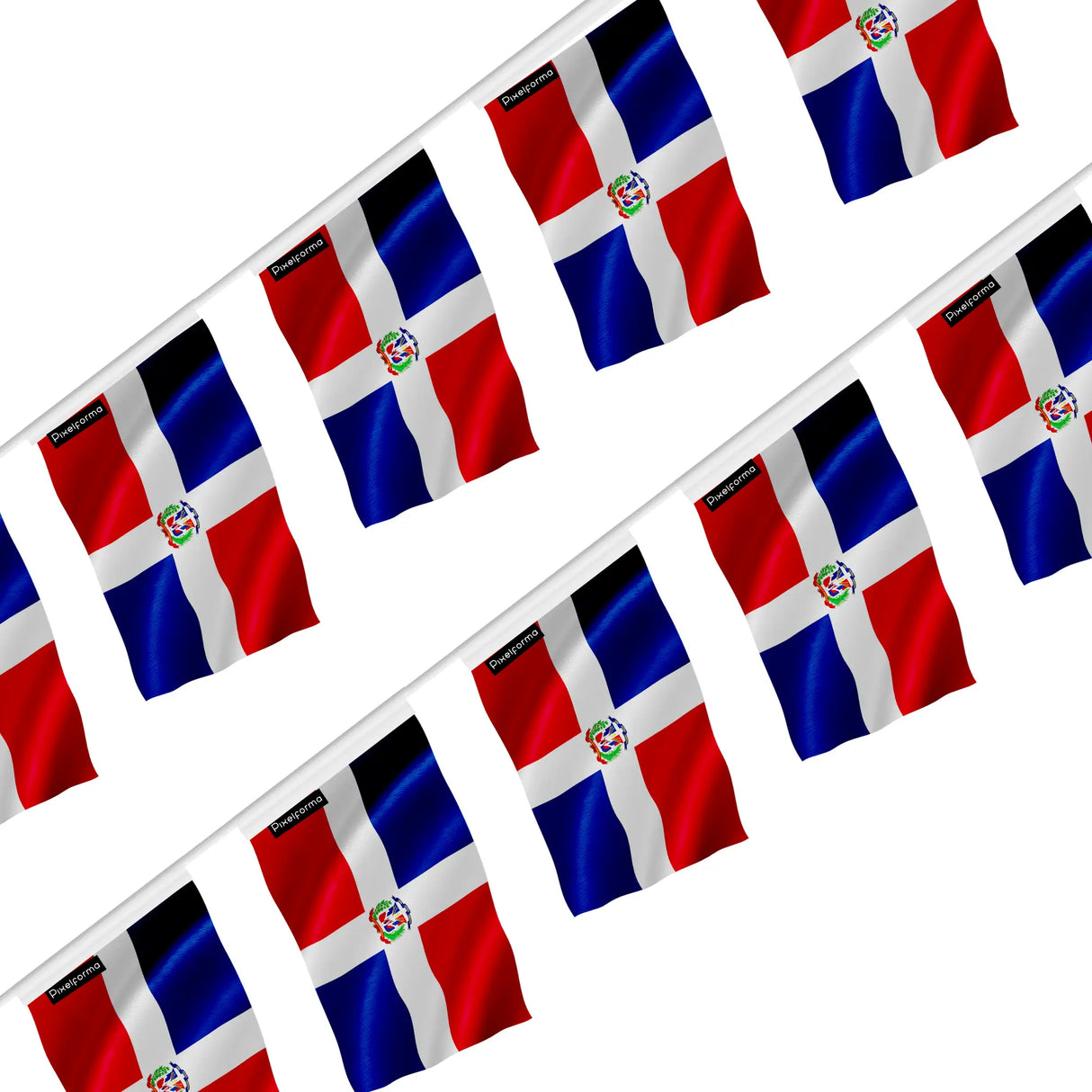 Guirlande drapeau république dominicaine en polyester à suspendre