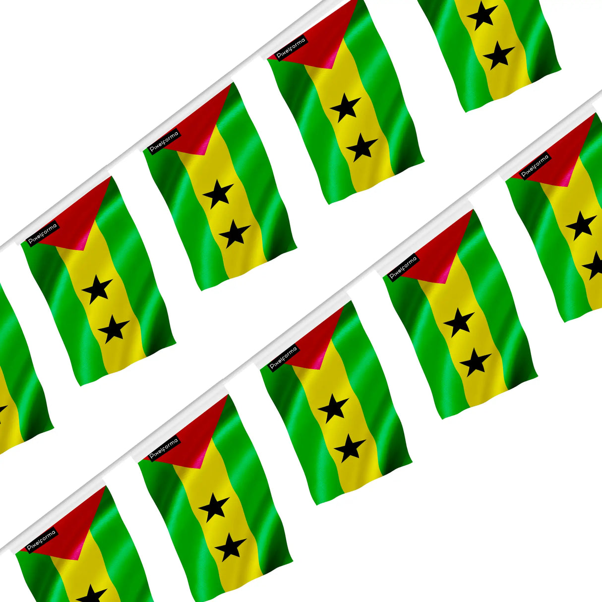Guirlande drapeau sao tomé-et-principe en polyester à accrocher