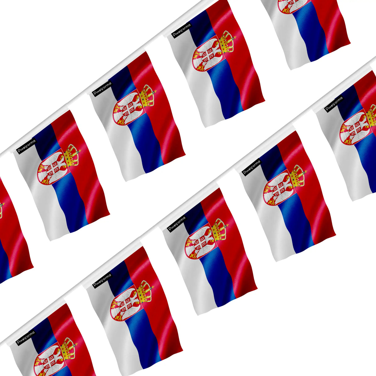 Guirlande drapeau serbie polyester à accrocher décoration