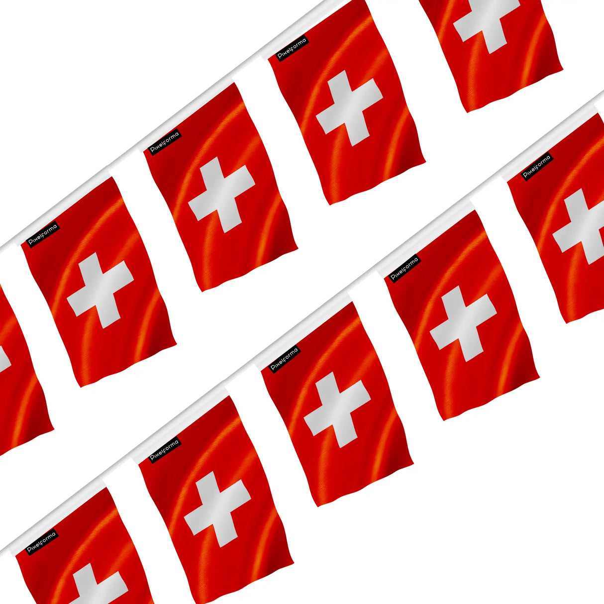 Guirlande drapeau suisse polyester à suspendre événement