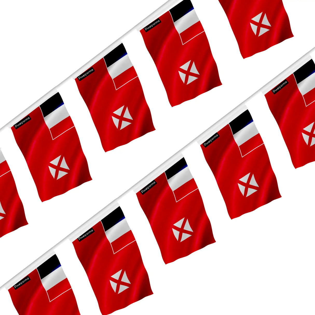 Guirlande drapeau wallis-et-futuna en polyester à accrocher
