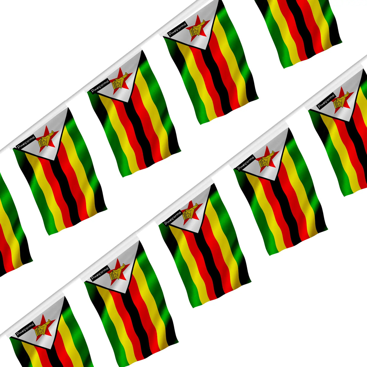 Guirlande drapeau zimbabwe en polyester à suspendre