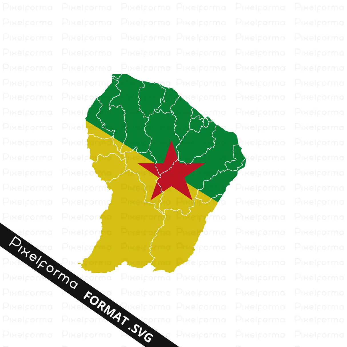 Icône drapeau guyane en svg fond transparent qualité pro