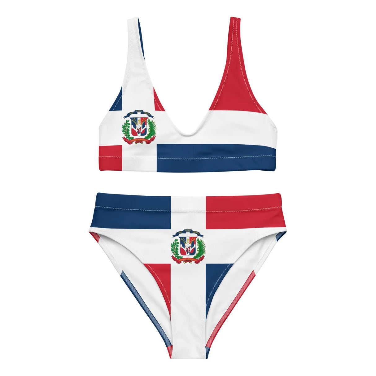 Maillot bain femme drapeau république dominicaine polyester