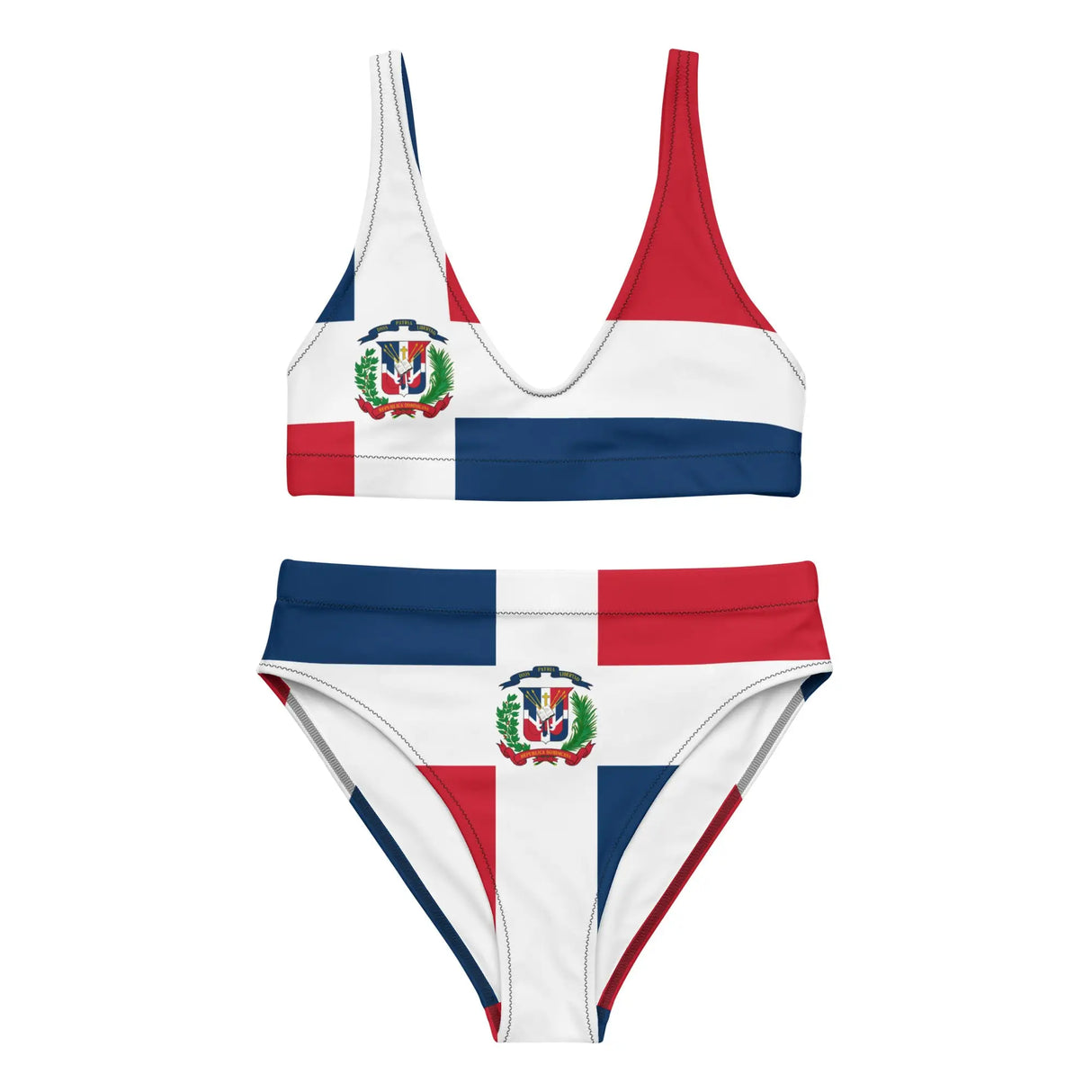 Maillot bain femme drapeau république dominicaine polyester