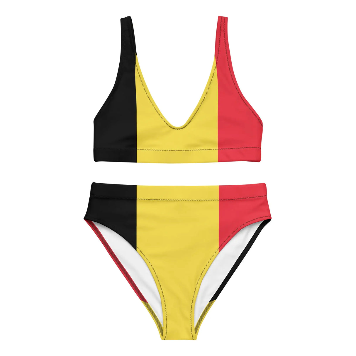 Maillot de bain drapeau belgique polyester recyclé femme