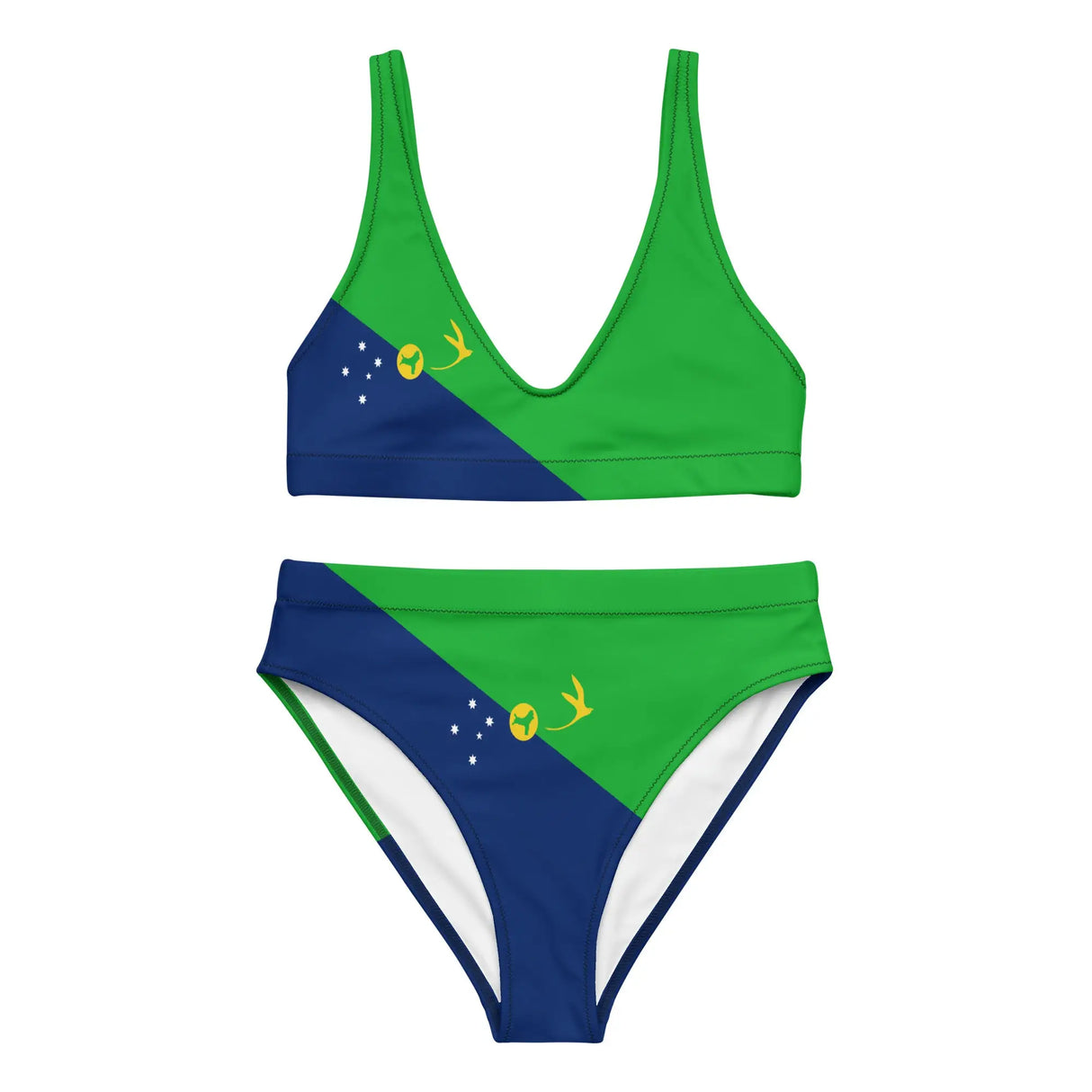 Maillot de bain drapeau île christmas polyester recyclé femme
