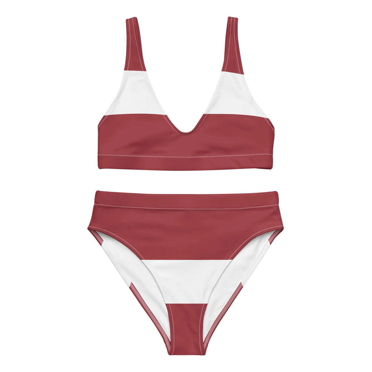 Maillot de bain drapeau lettonie en polyester recyclé femme