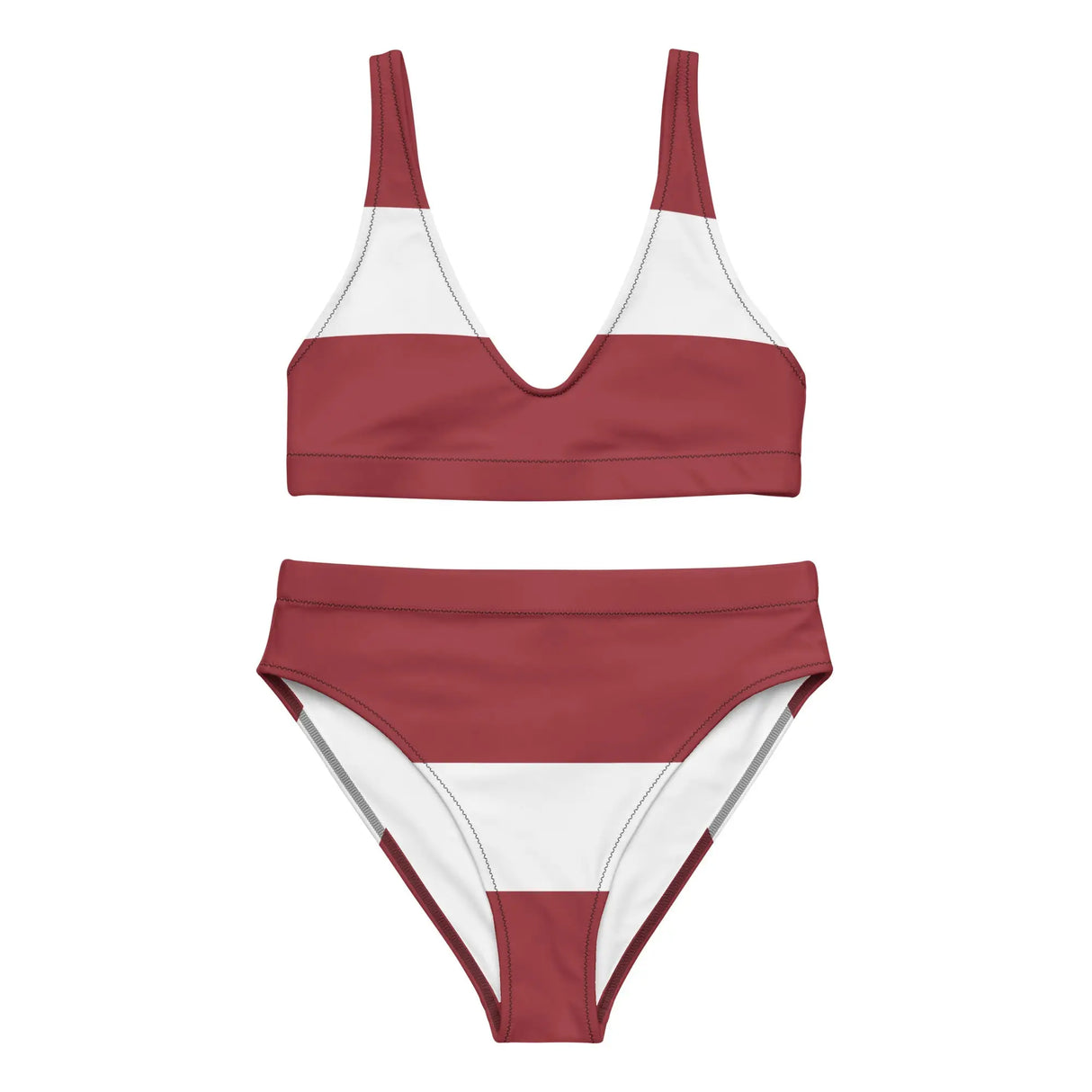 Maillot de bain drapeau lettonie en polyester recyclé femme