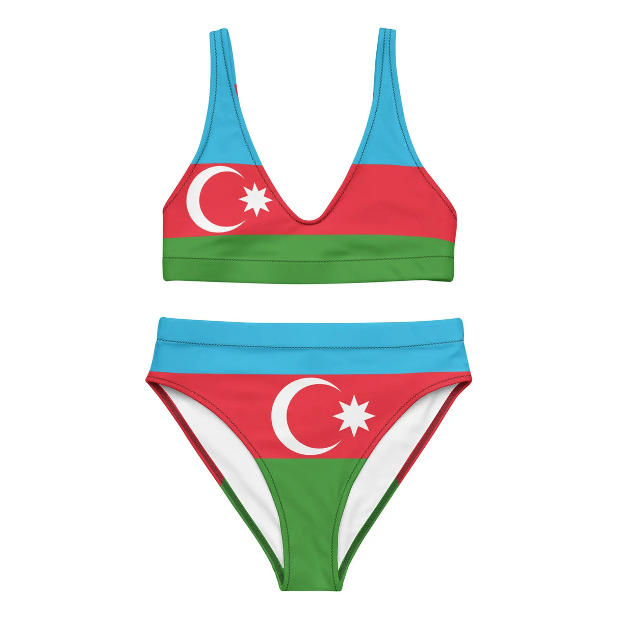 Maillot de bain femme drapeau azerbaïdjan polyester recyclé