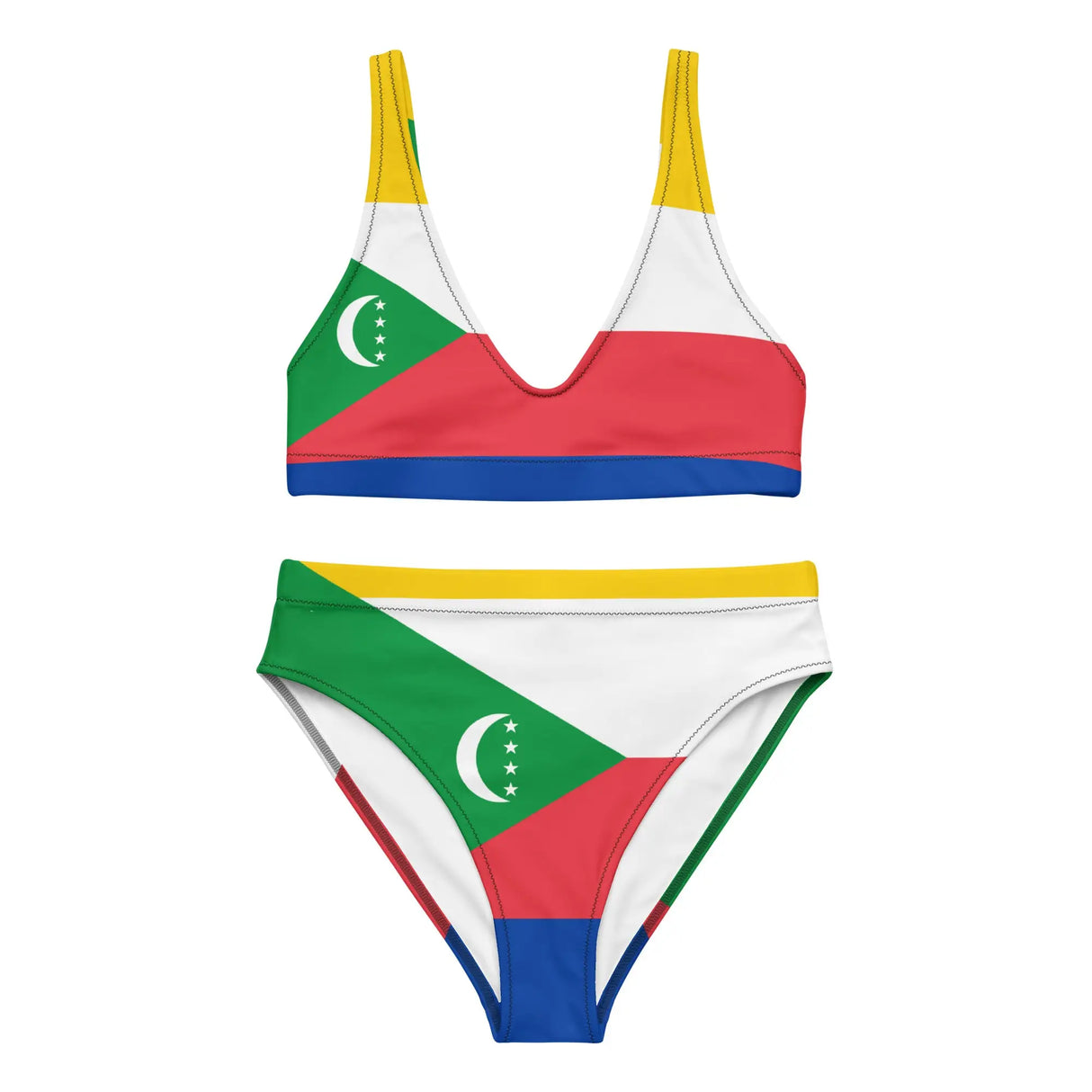 Maillot de bain femme drapeau comores polyester recyclé