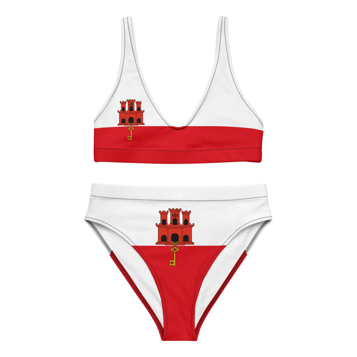 Maillot de bain femme drapeau gibraltar polyester recyclé