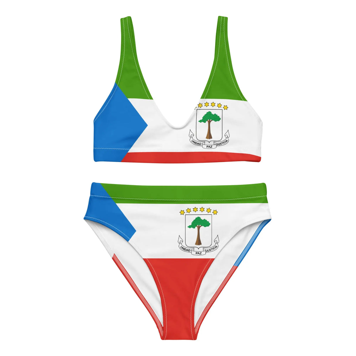 Maillot de bain femme drapeau guinée équatoriale polyester