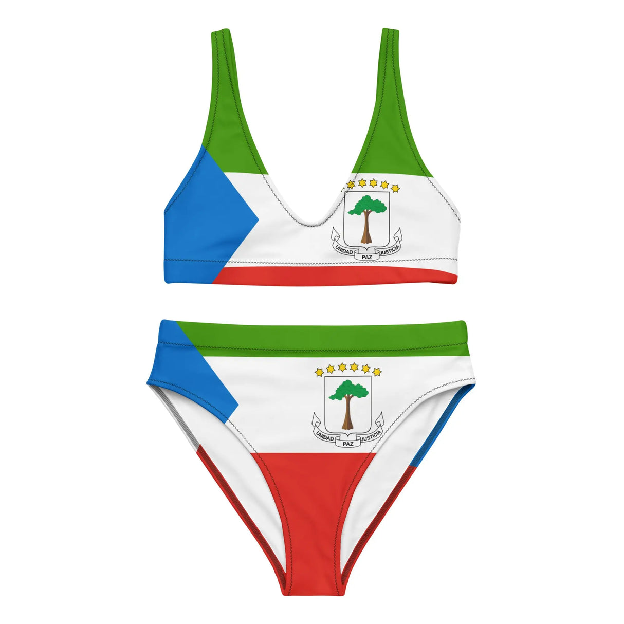 Maillot de bain femme drapeau guinée équatoriale polyester