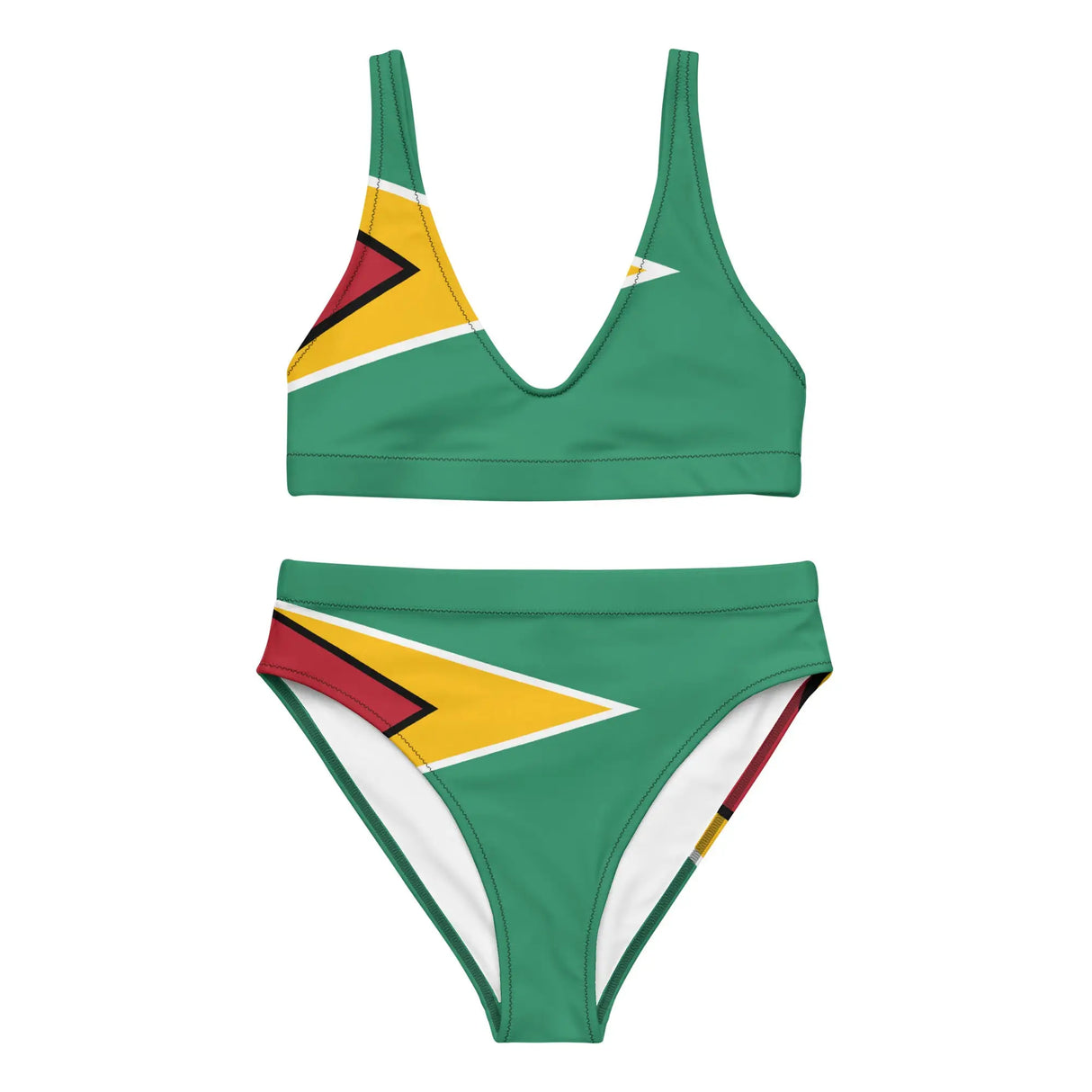 Maillot de bain femme drapeau guyana polyester recyclé