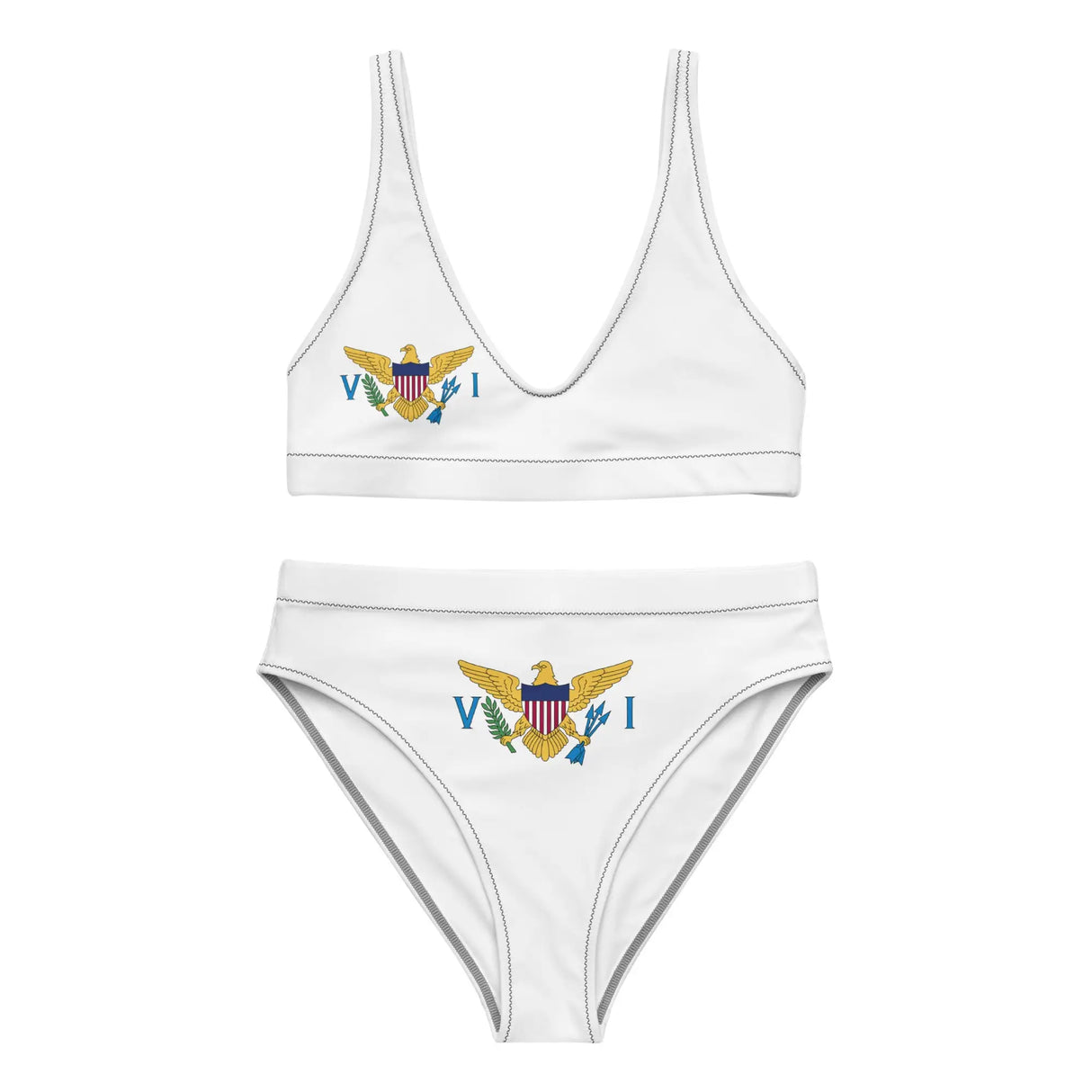 Maillot de bain femme drapeau îles vierges polyester recyclé