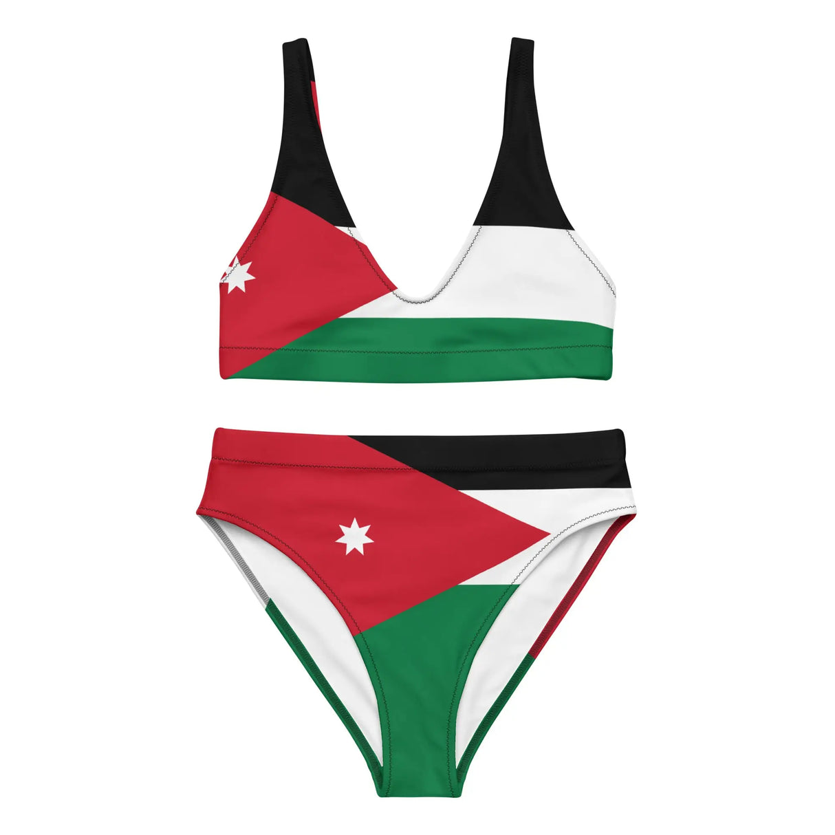 Maillot de bain femme drapeau jordanie polyester recyclé