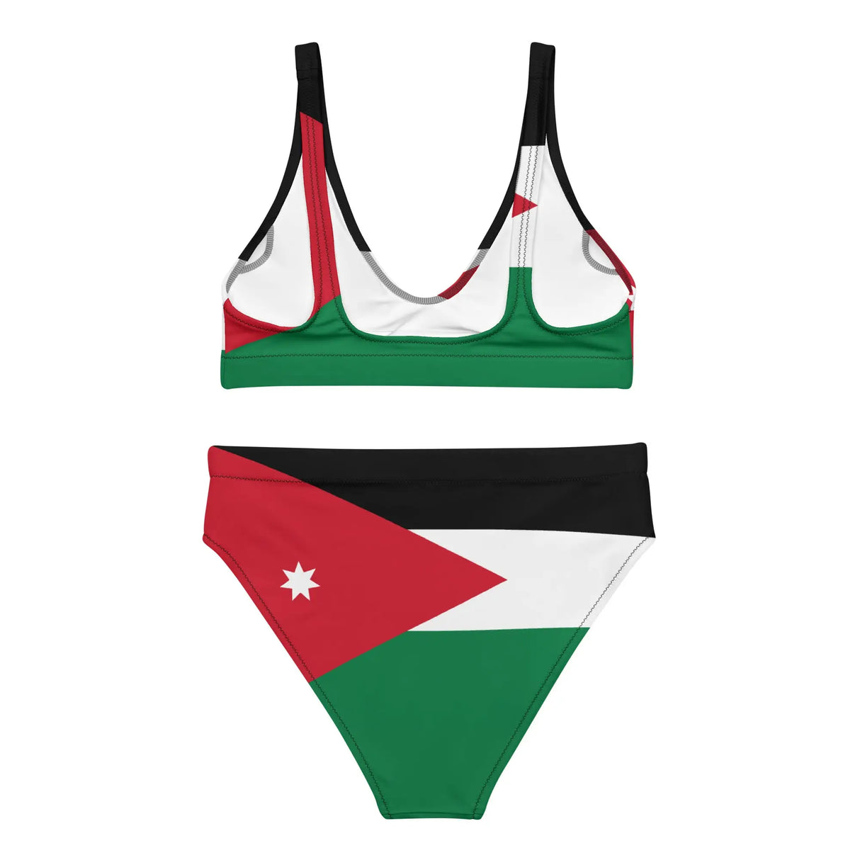 Maillot de bain femme drapeau jordanie polyester recyclé