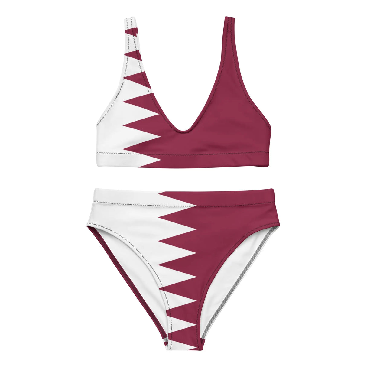 Maillot de bain femme drapeau qatar en polyester recyclé