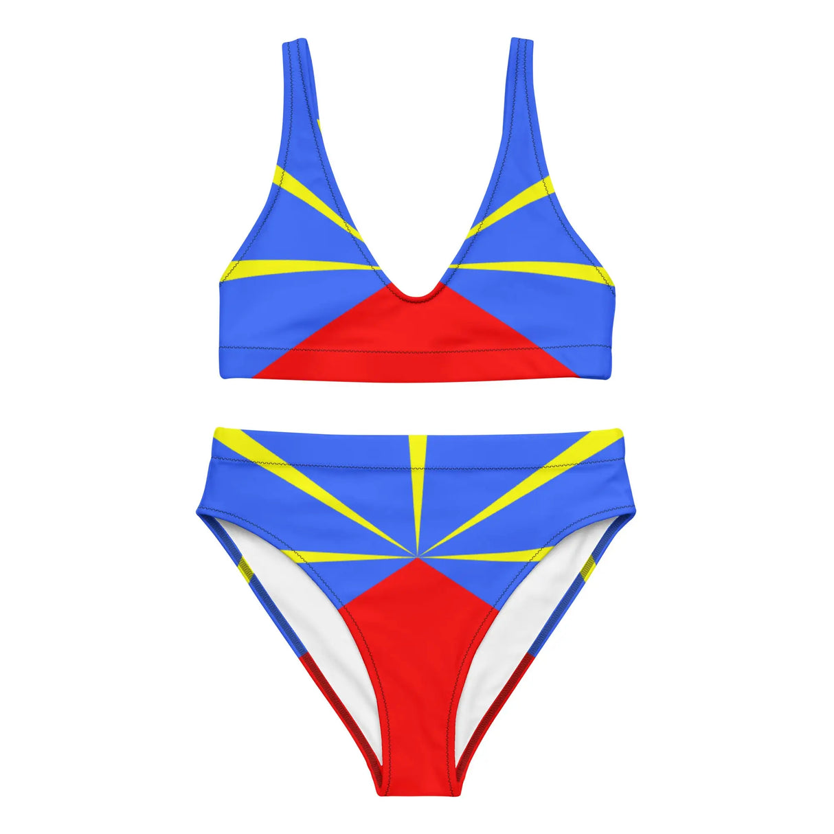 Maillot de bain femme drapeau réunion polyester recyclé