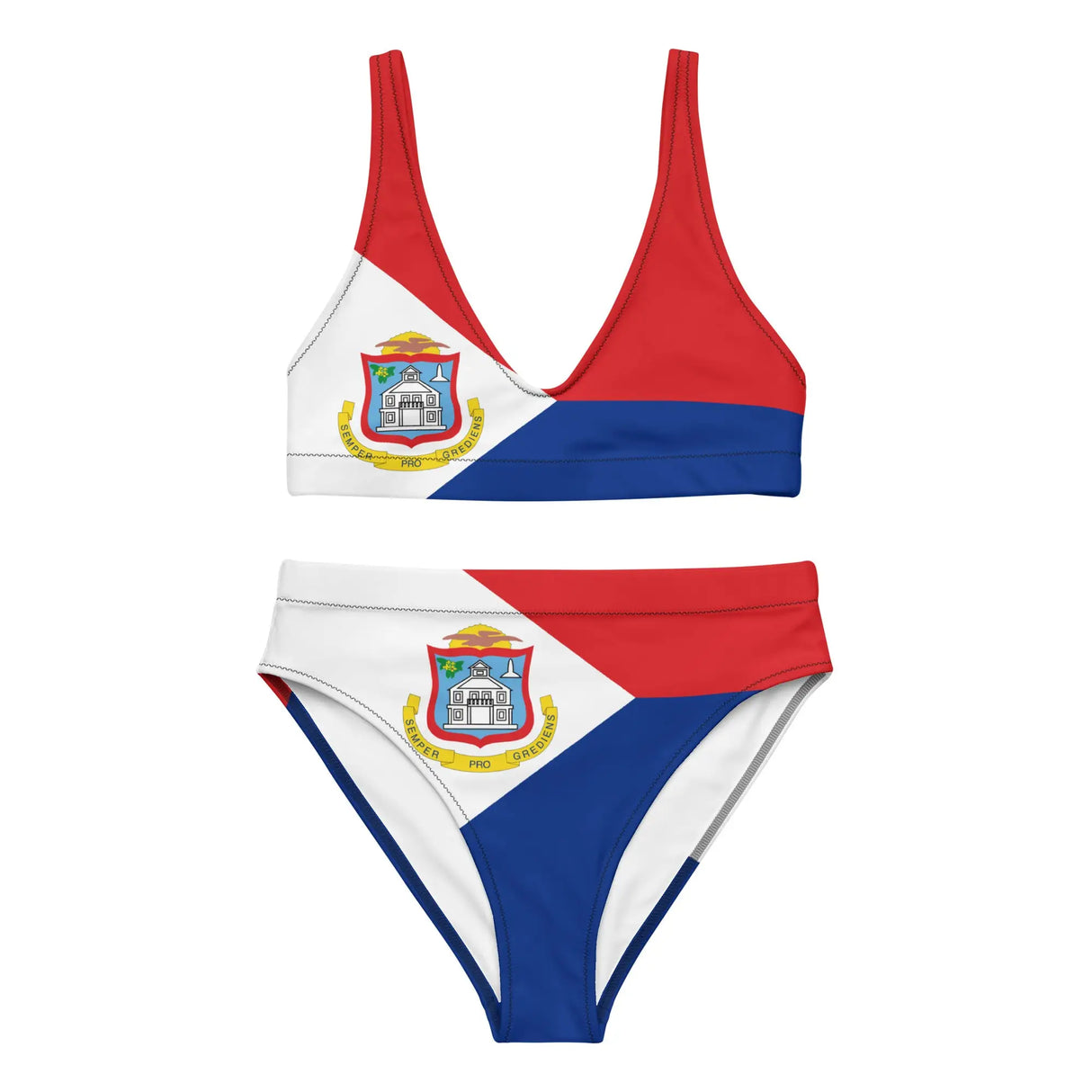 Maillot de bain femme drapeau saint-martin polyester recyclé