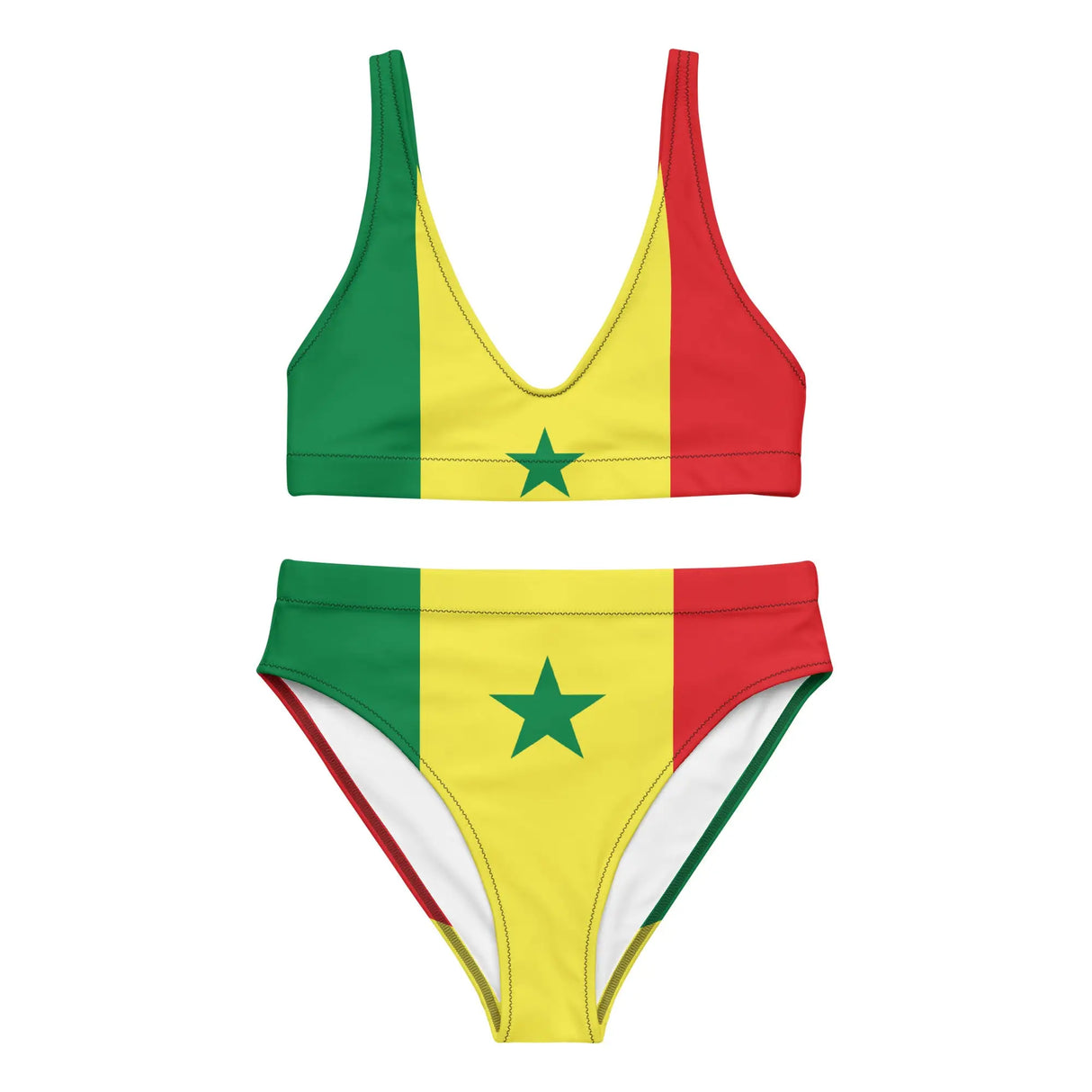 Maillot de bain femme drapeau sénégal polyester recyclé