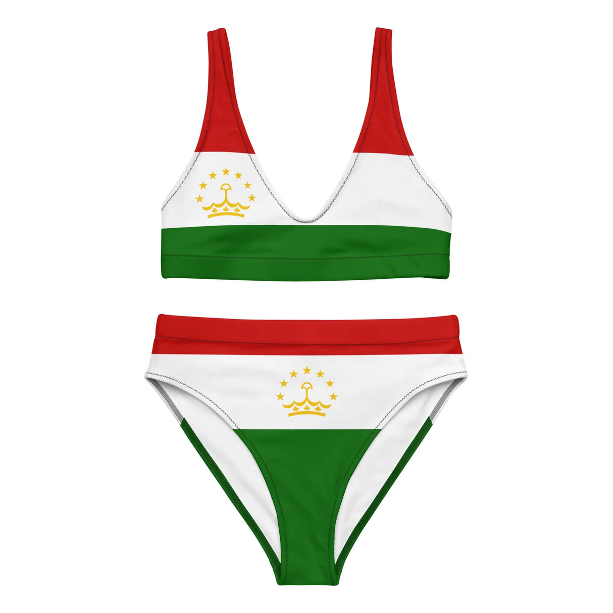 Maillot de bain femme drapeau tadjikistan polyester recyclé