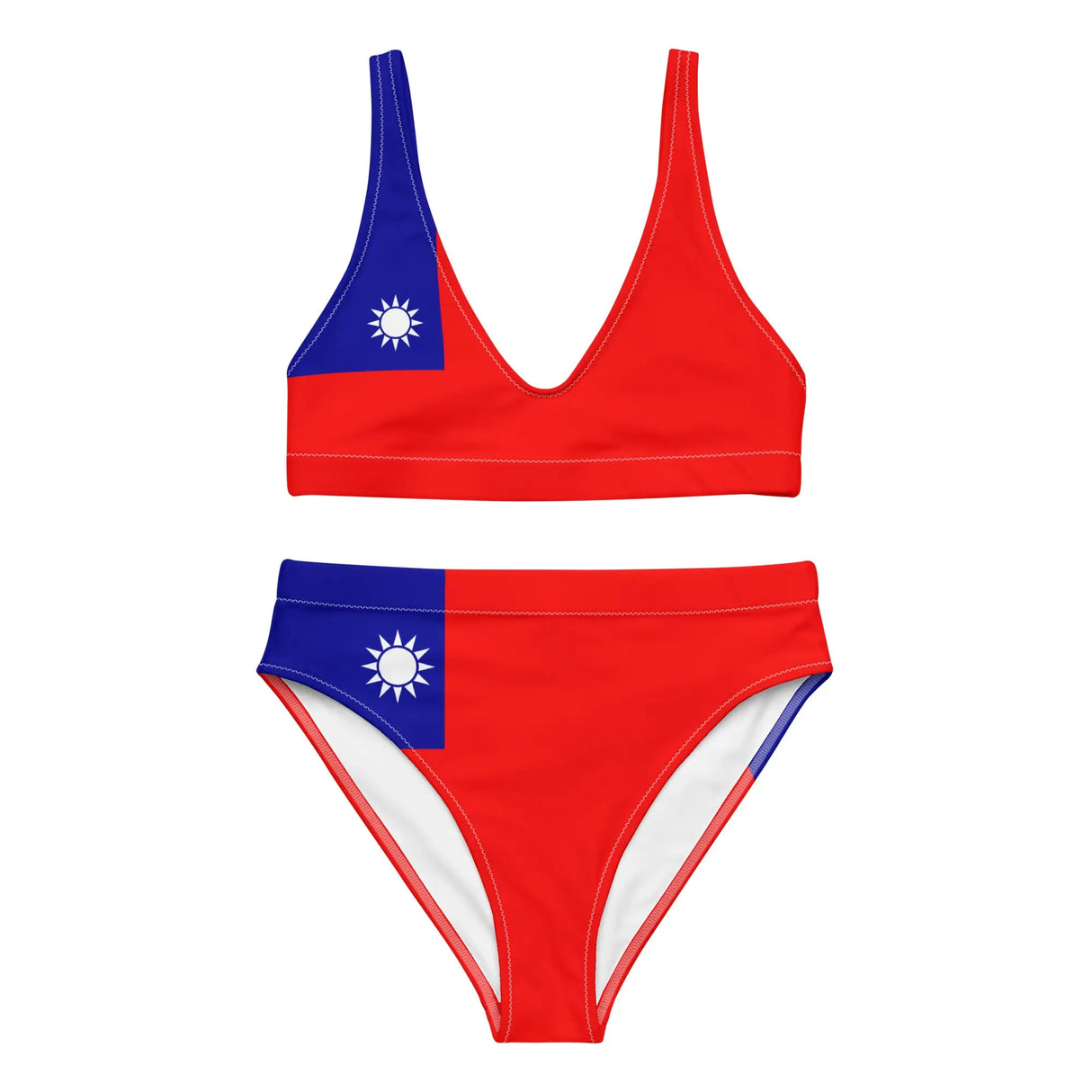 Maillot de bain femme drapeau taïwan polyester recyclé