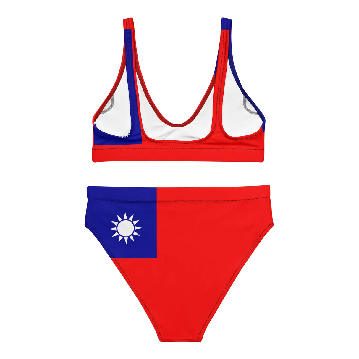 Maillot de bain femme drapeau taïwan polyester recyclé