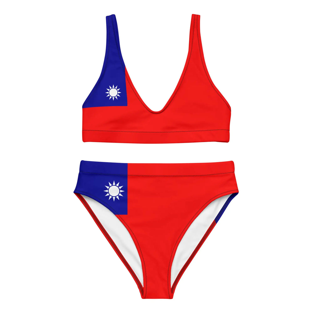 Maillot de bain femme drapeau taïwan polyester recyclé