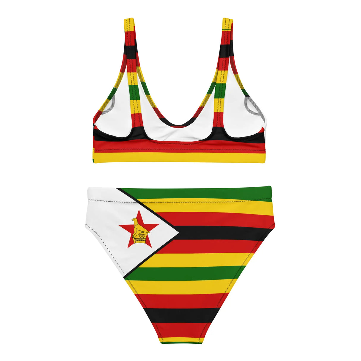 Maillot de bain femme drapeau zimbabwe polyester recyclé
