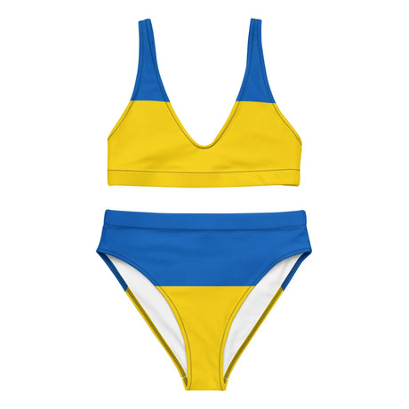 Maillot de bain ukraine motif drapeau en polyester recyclé