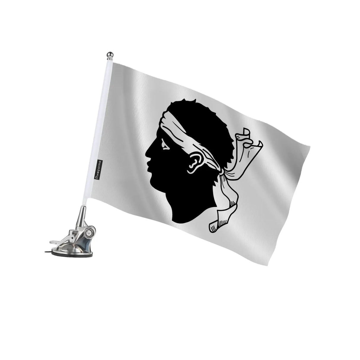 Mât à ventouse corse polyester et acier pour vitre