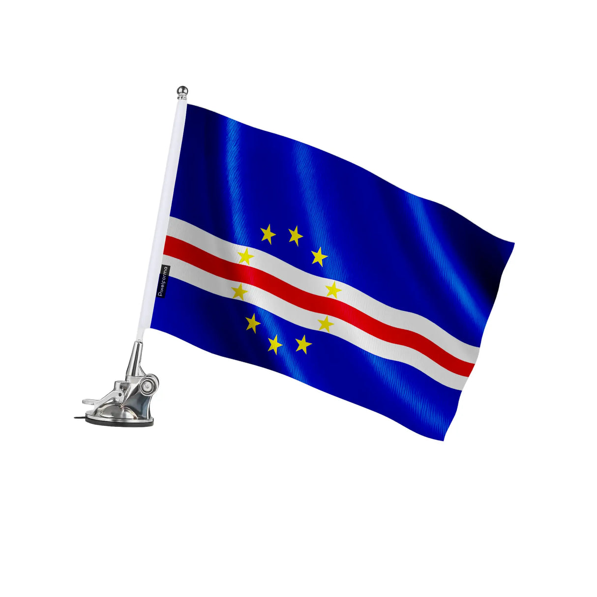 Mât à ventouse drapeau cap-vert polyester acier inoxydable