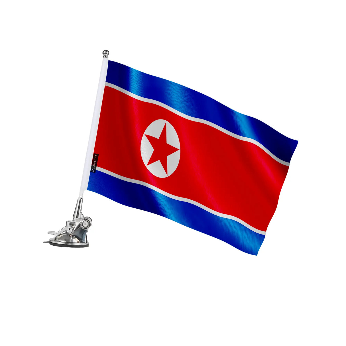 Mât à ventouse drapeau corée du nord polyester acier inoxydable