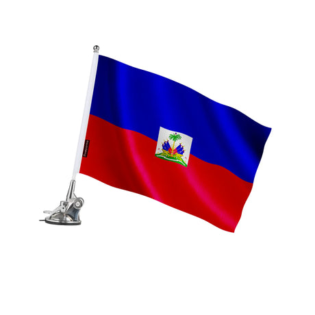 Mât à ventouse drapeau d’haïti polyester acier inoxydable