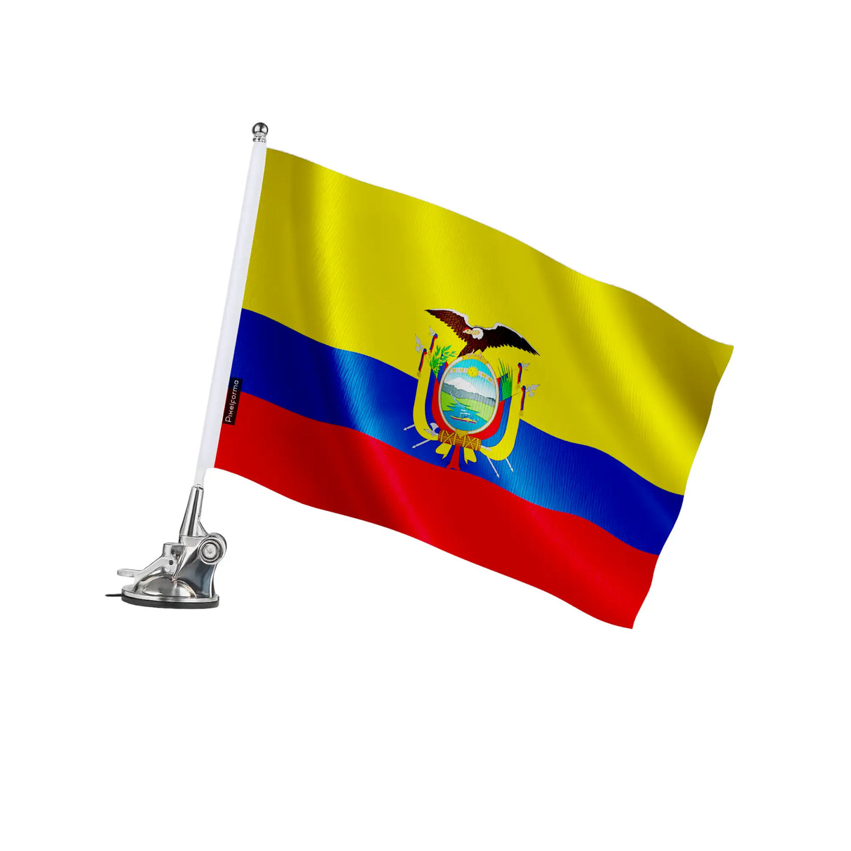 Mât à ventouse drapeau équateur polyester acier inoxydable