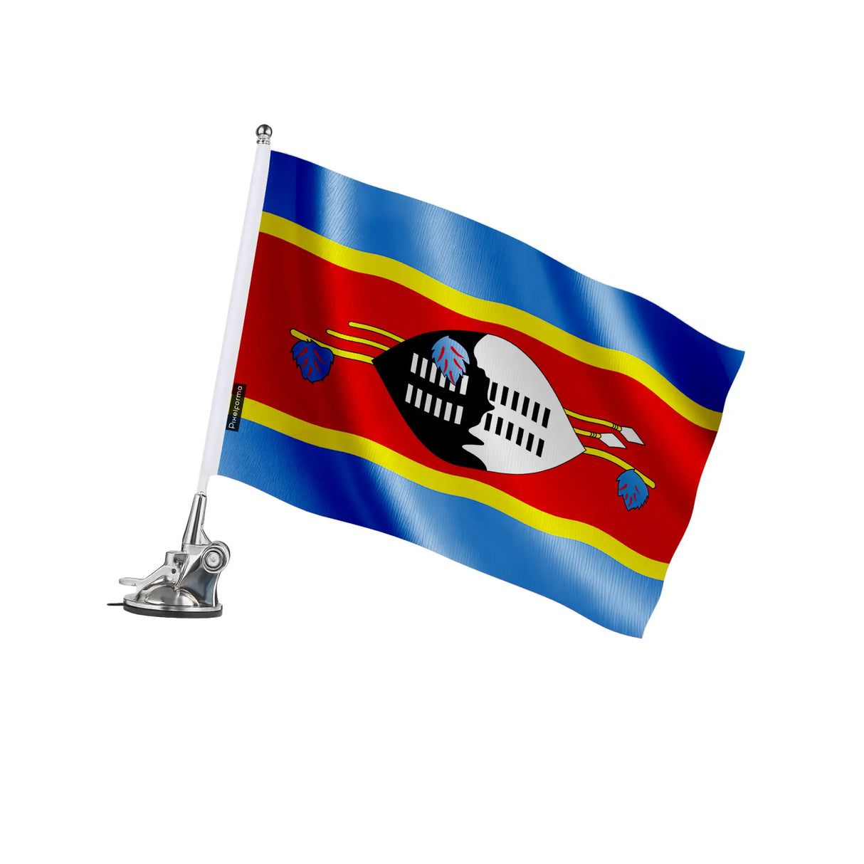 Mât à ventouse drapeau eswatini polyester acier inoxydable