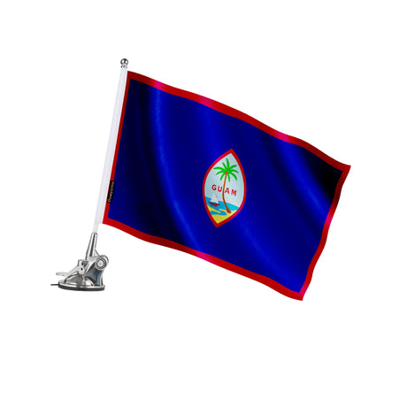 Mât à ventouse drapeau guam polyester acier inoxydable