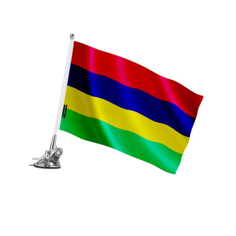 Mât à ventouse drapeau île maurice polyester inoxydable