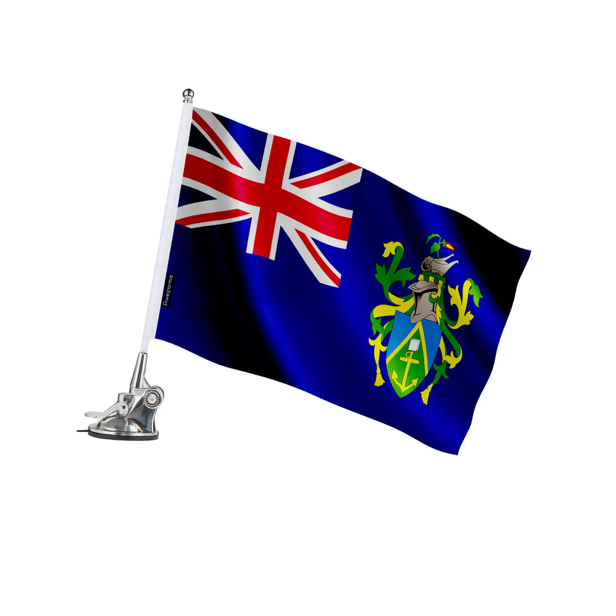 Mât à ventouse drapeau îles pitcairn polyester inoxydable