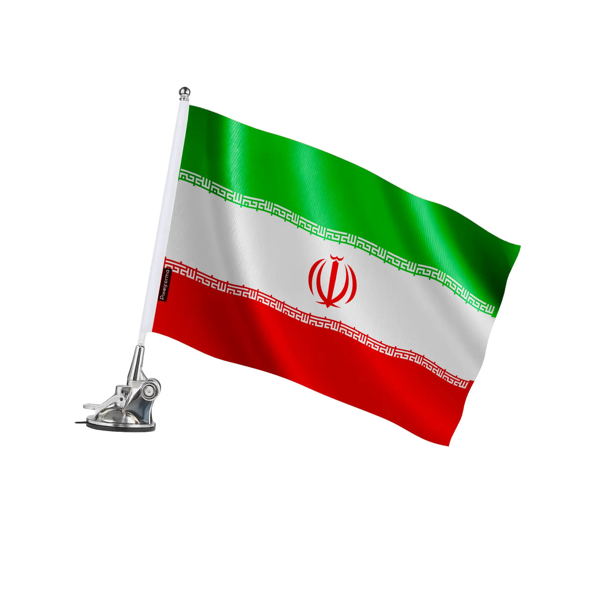Mât à ventouse drapeau iran polyester acier inoxydable