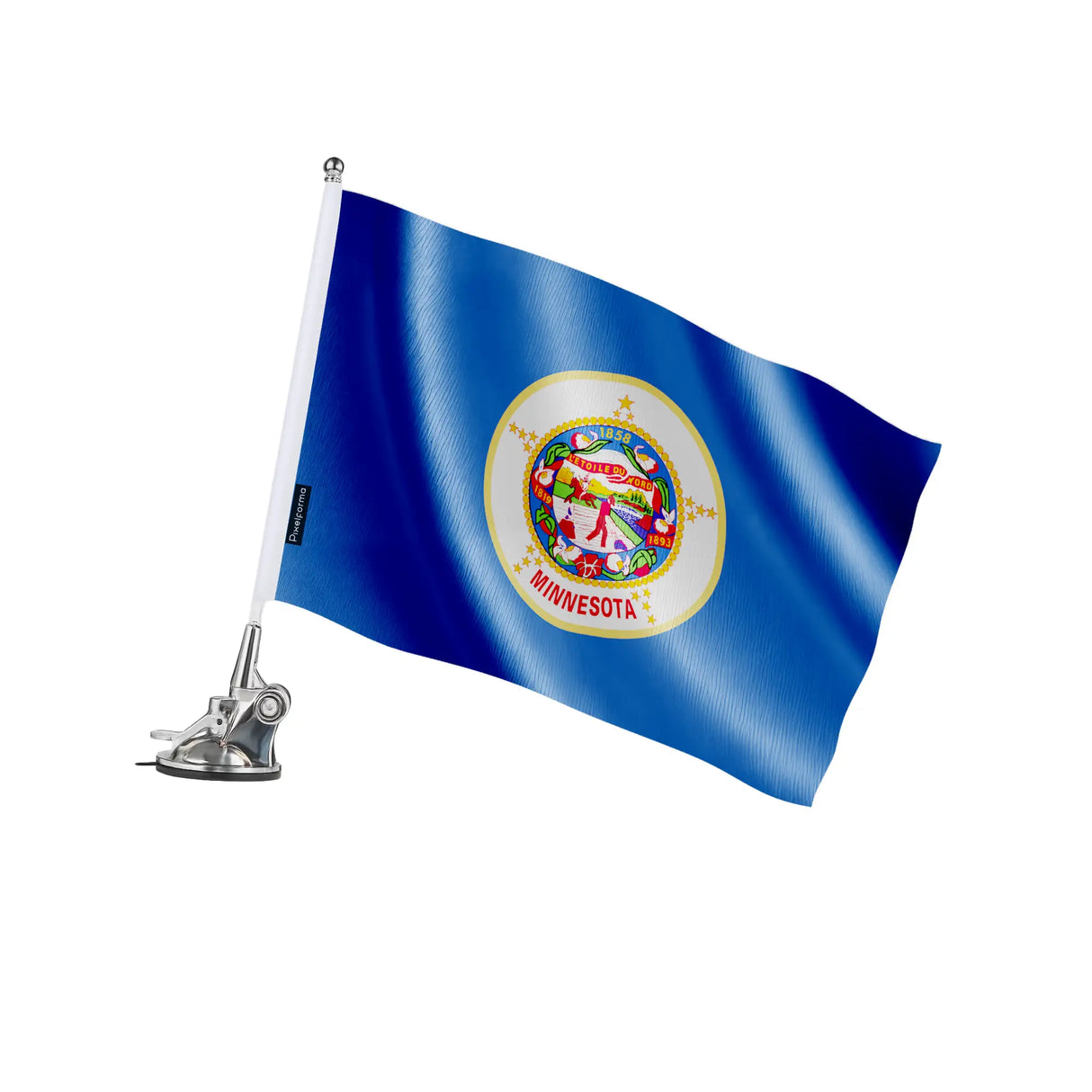 Mât à ventouse drapeau minnesota polyester acier inoxydable