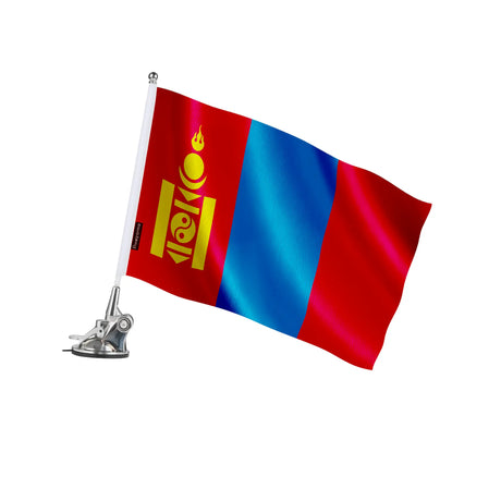 Mât à ventouse drapeau mongolie polyester inoxydable