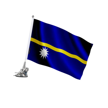 Mât à ventouse drapeau nauru polyester acier inoxydable