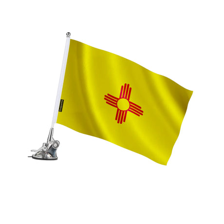 Mât à ventouse drapeau nouveau-mexique acier inoxydable