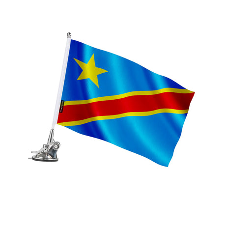 Mât à ventouse drapeau république démocratique congo polyester